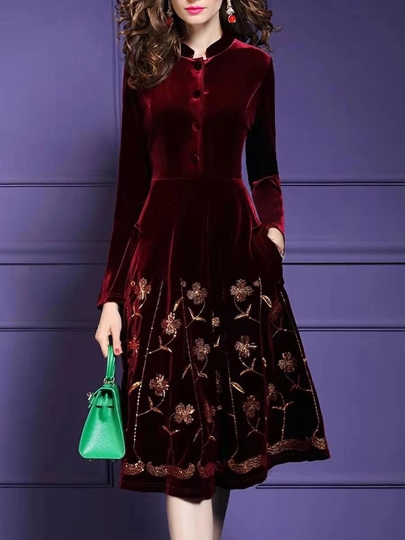 burgundy dress