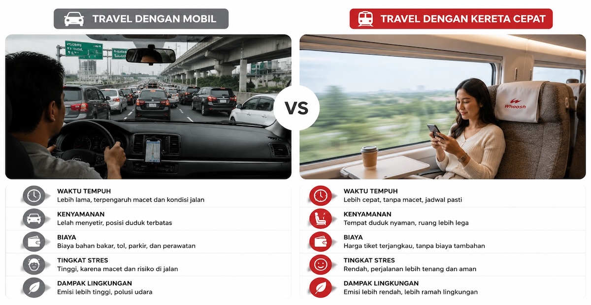 Perbandingan Whoosh vs Travel Jakarta Bandung