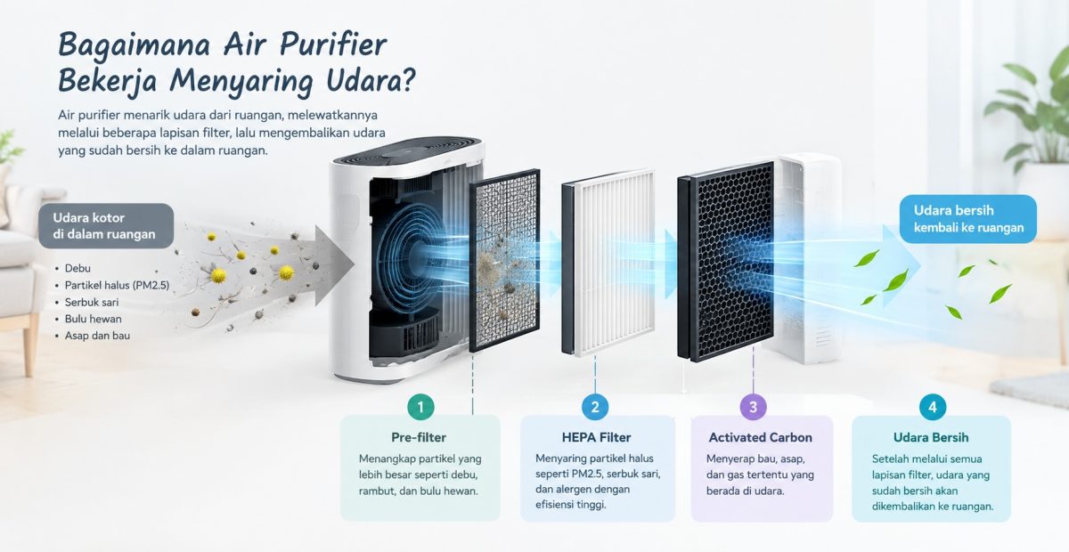 cara air purifier bekerja